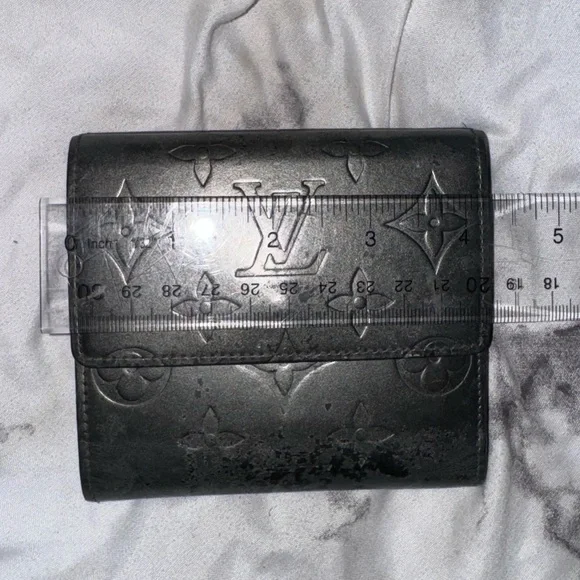 Louis Vuitton Matte Dark Gray Monogram Compact Wallet - Picture 14 of 15
